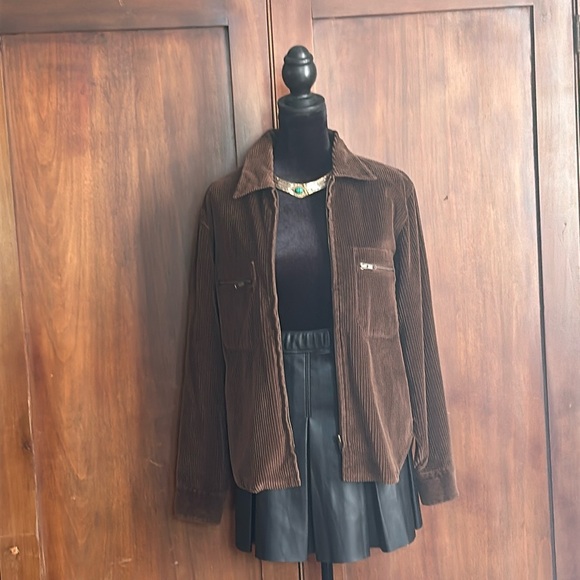Y2K Brown Corduroy Jacket Shacket XS - Picture 6 of 7